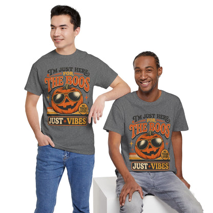 Halloween Pumpkin Tee — "I’m Just Here for the Boos" Retro Vibes
