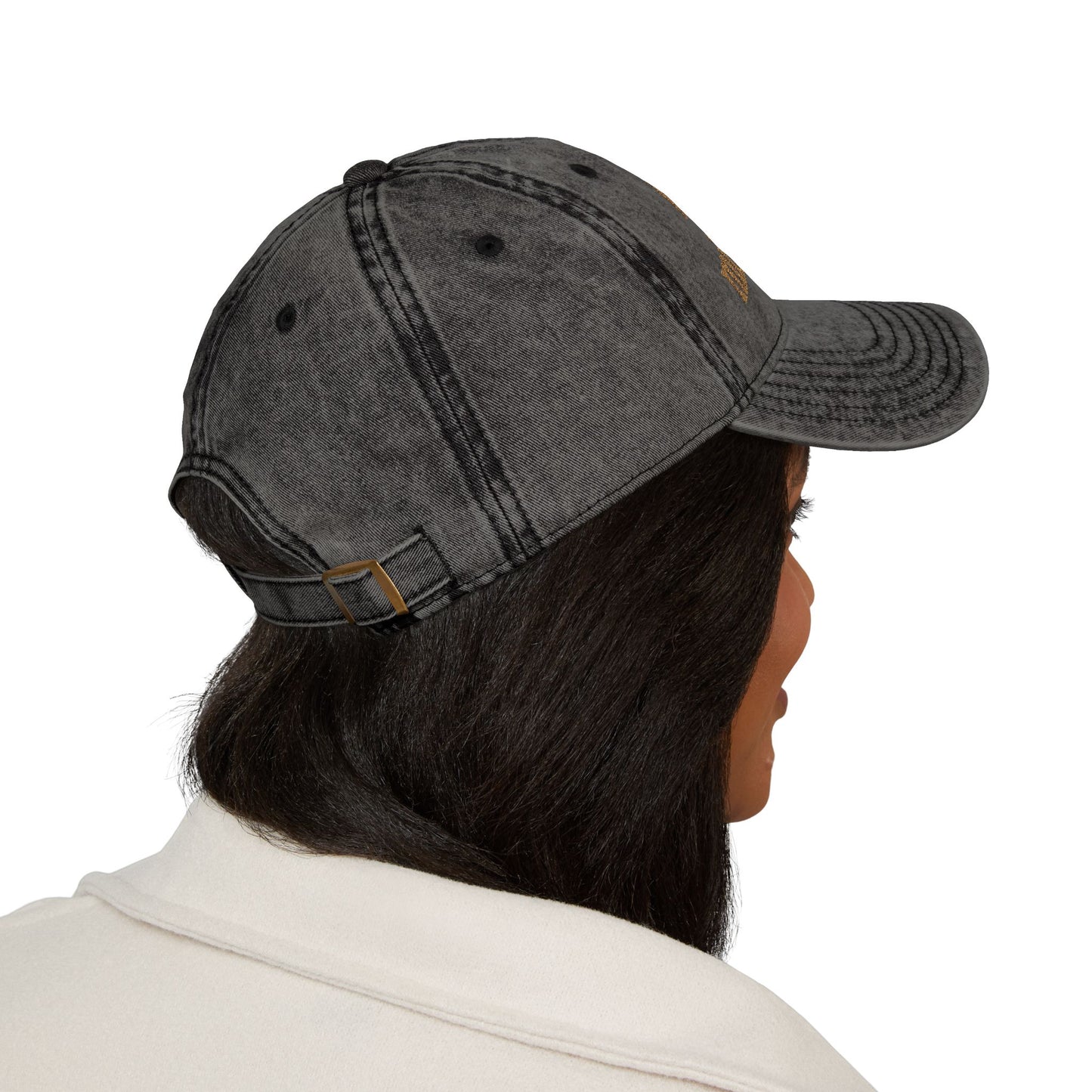 Embroidered Vintage Cap — "I aim to misbehave" Distressed Hat