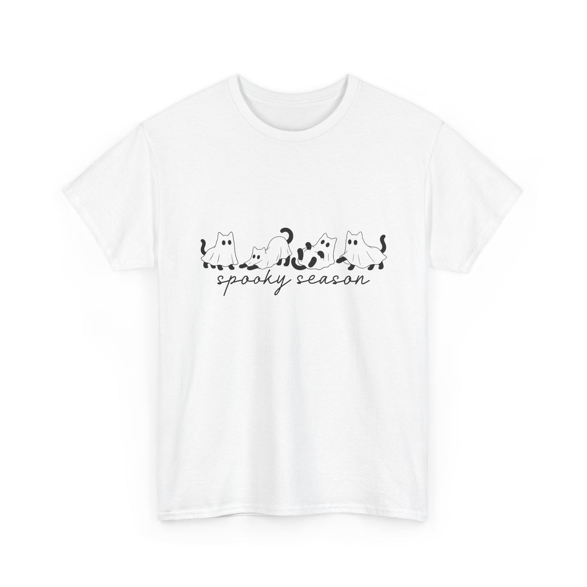 Spooky Season Cat Tee — Cute Ghost Cats "spooky season" Halloween Shirt