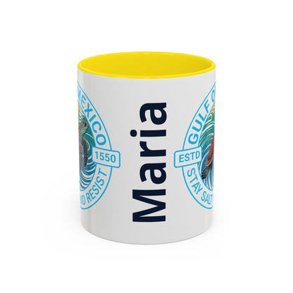 Customizable Gulf of Mexico Turtle Coffee Mug — "Stay Salty and Resist" Accent Ceramic Mug