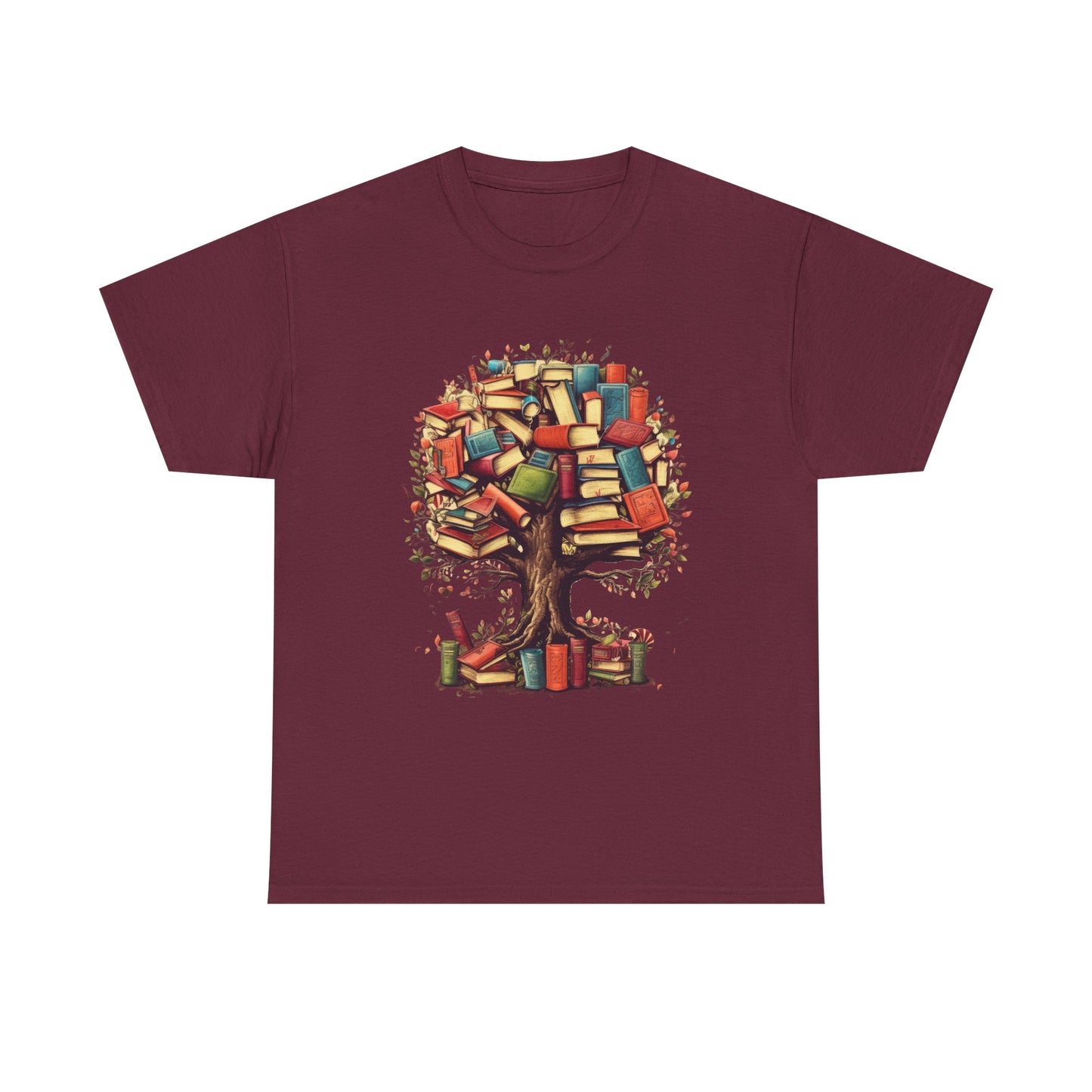 Book Tree T-Shirt – Literary Tree of Books Graphic Tee for Book Lovers