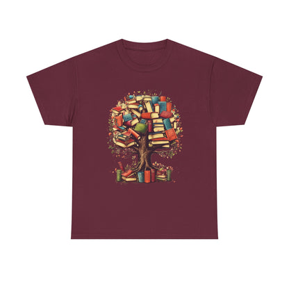 Book Tree T-Shirt – Literary Tree of Books Graphic Tee for Book Lovers