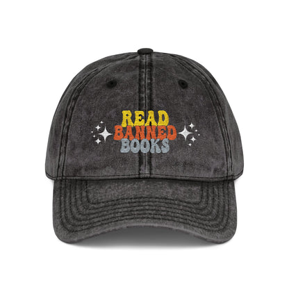 Vintage Embroidered Cap – "Read Banned Books" Retro Cotton Hat
