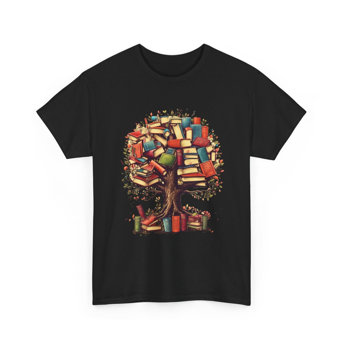 Book Tree T-Shirt – Literary Tree of Books Graphic Tee for Book Lovers