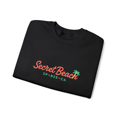 Secret Beach embroidered Crewneck Sweatshirt — Retro Palm Beach Vibes