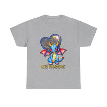 Dragon Heart T‑Shirt — Cute Blue Dragon 'Here Be Dragons' Tee
