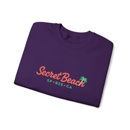 Secret Beach embroidered Crewneck Sweatshirt — Retro Palm Beach Vibes
