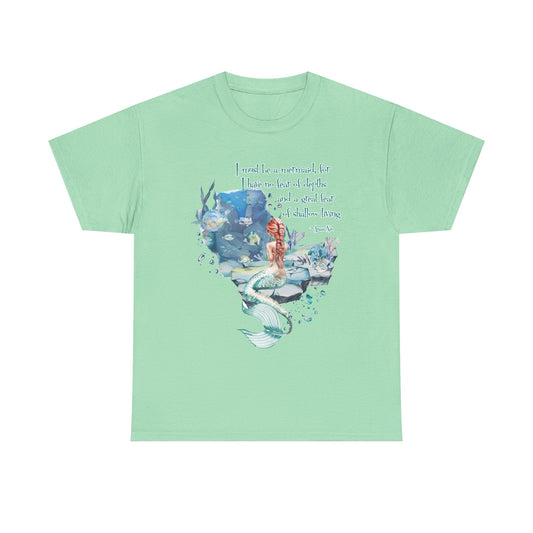 Mermaid Quote T-Shirt — 'I Must Be a Mermaid' Watercolor Tee  - Light colors