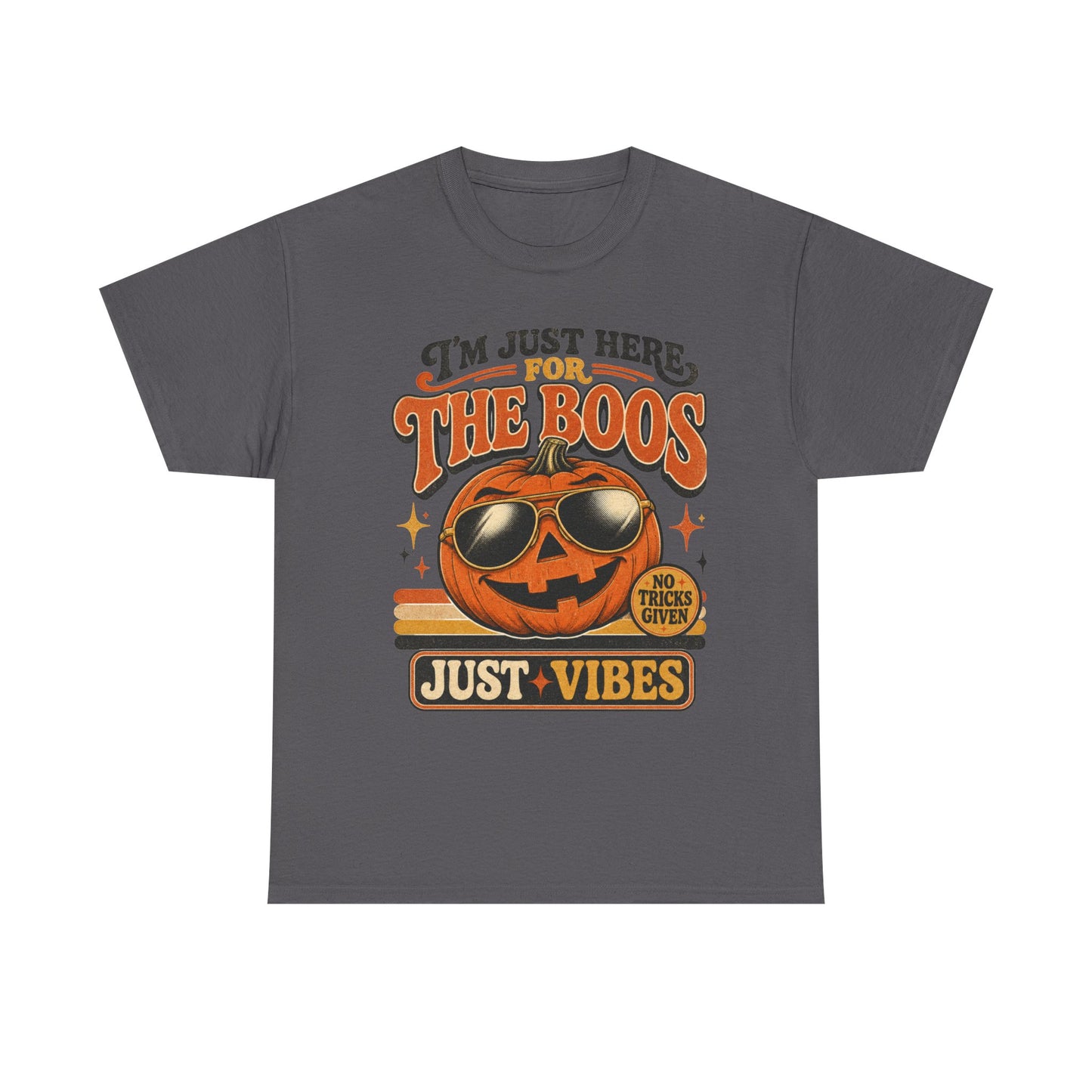 Halloween Pumpkin Tee — "I’m Just Here for the Boos" Retro Vibes