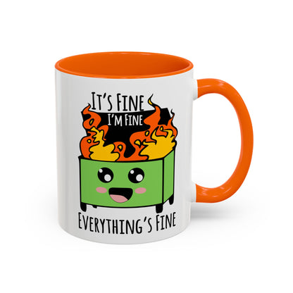 It's fine, I'm fine, Everything's Fine - Accent Coffee Mug (11, 15oz)