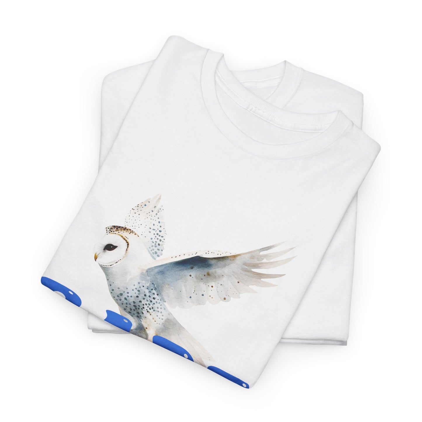 Babe With the Power Graphic Tee — Retro Blue Psychedelic Owl Design