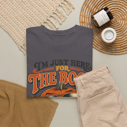 Halloween Pumpkin Tee — "I’m Just Here for the Boos" Retro Vibes
