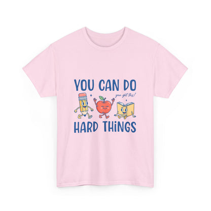 "You Can Do Hard Things" Back to  School Tee with Cute Characters