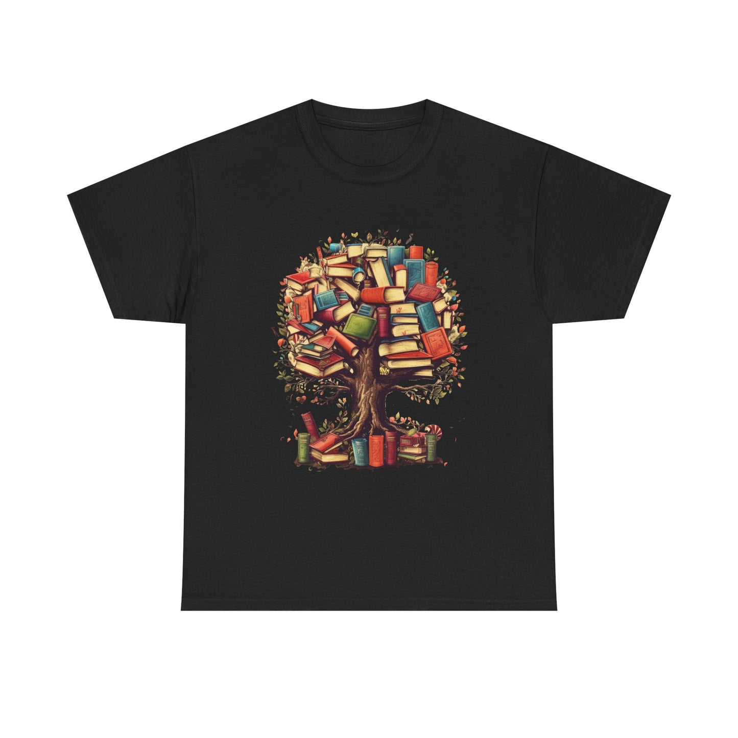 Book Tree T-Shirt – Literary Tree of Books Graphic Tee for Book Lovers