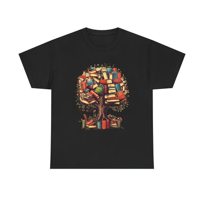 Book Tree T-Shirt – Literary Tree of Books Graphic Tee for Book Lovers