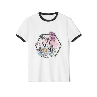 Alice in Wonderland "We're All Mad Here" Ringer T-Shirt
