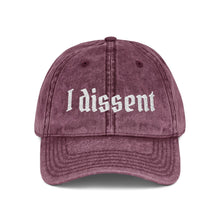 Embroidered 'I Dissent' Vintage Cap - White text