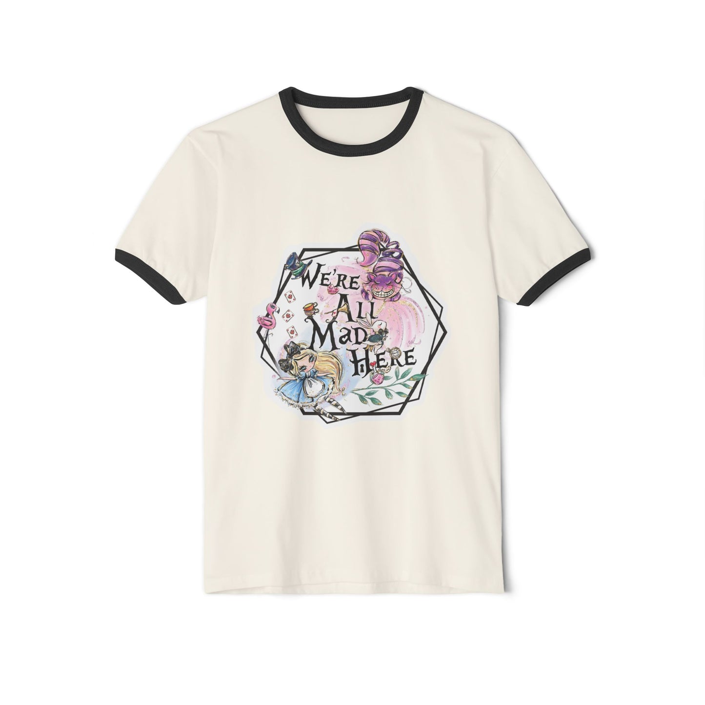 Alice in Wonderland "We're All Mad Here" Ringer T-Shirt