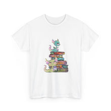 Book Dragon T-Shirt — Cute Book Stack Dragons Reading Tee