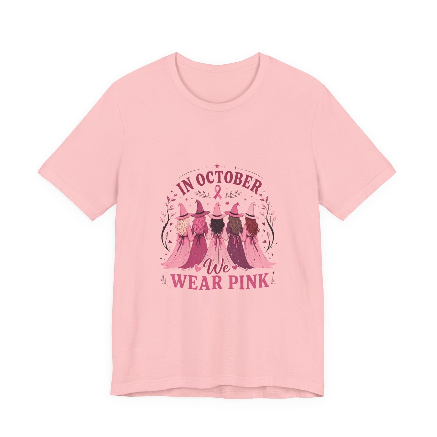 Breast Cancer Awareness Tee — "In October We Wear Pink" Short Sleeve Shirt
