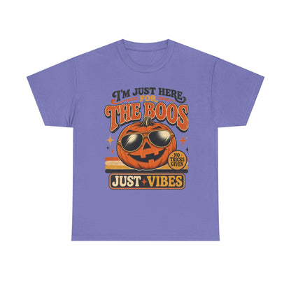 Halloween Pumpkin Tee — "I’m Just Here for the Boos" Retro Vibes