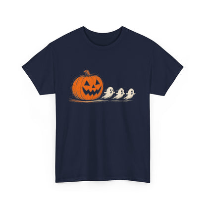 Halloween Pumpkin & Ghost Tee — Cute Jack-o'-Lantern with Ghost Friends