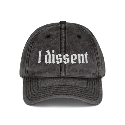 Embroidered 'I Dissent' Vintage Cap - White text