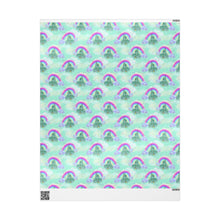 Mint Swirl Castle and Rainbow Wrapping Paper Roll — Iridescent Confetti Gift Wrap for Birthdays & Holidays