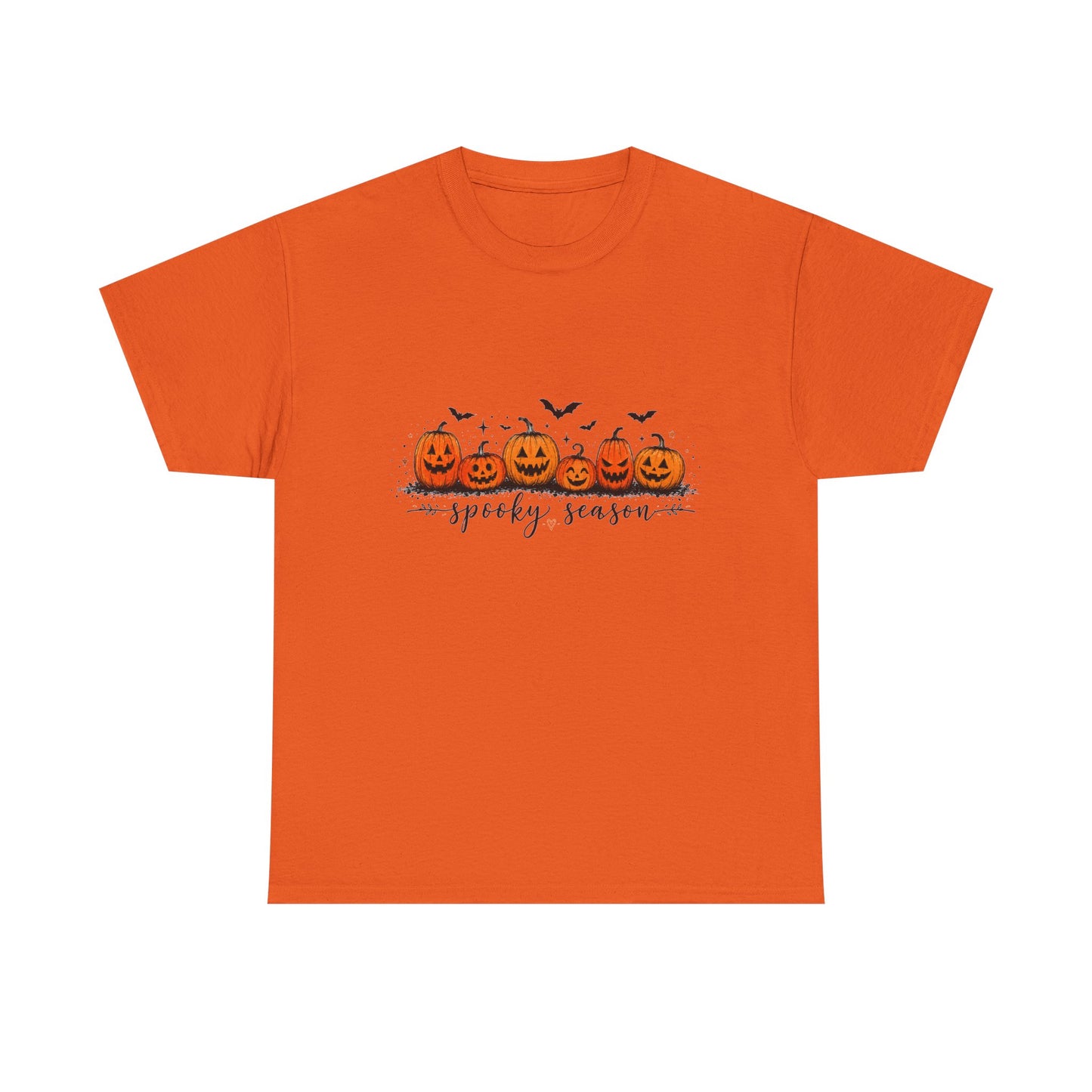 Spooky Season Pumpkin Tee — Cute Jack-o'-Lanterns & Bats Halloween T-Shirt