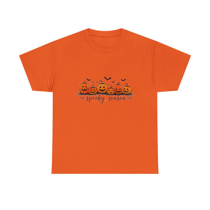 Spooky Season Pumpkin Tee — Cute Jack-o'-Lanterns & Bats Halloween T-Shirt