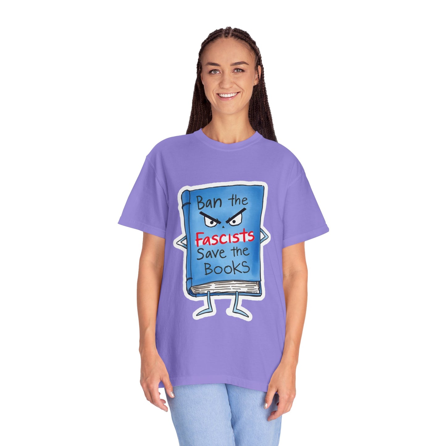 T-Shirt — "Ban the Fascists, Save the Books" Graphic Tee