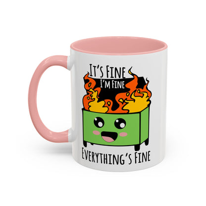 It's fine, I'm fine, Everything's Fine - Accent Coffee Mug (11, 15oz)