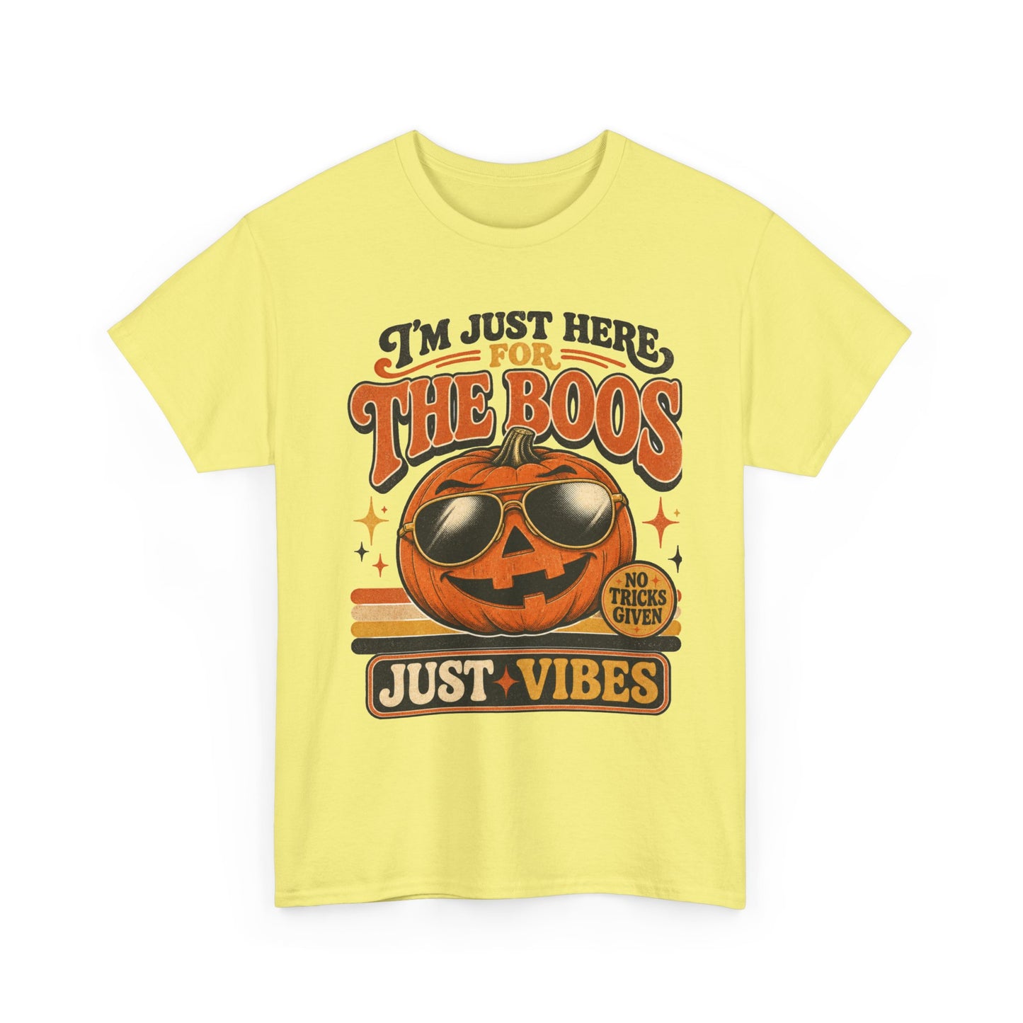 Halloween Pumpkin Tee — "I’m Just Here for the Boos" Retro Vibes