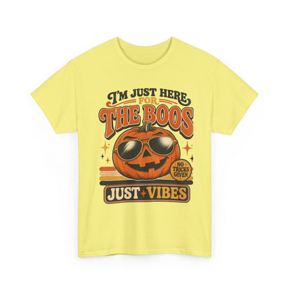 Halloween Pumpkin Tee — "I’m Just Here for the Boos" Retro Vibes