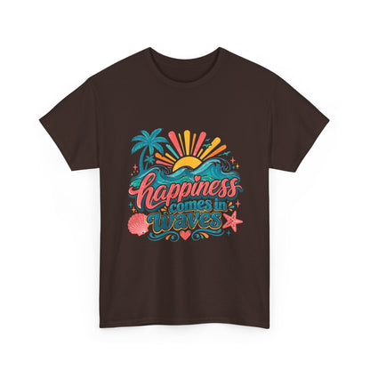 Happiness Comes in Waves T-Shirt — Beachy Summer Graphic Tee