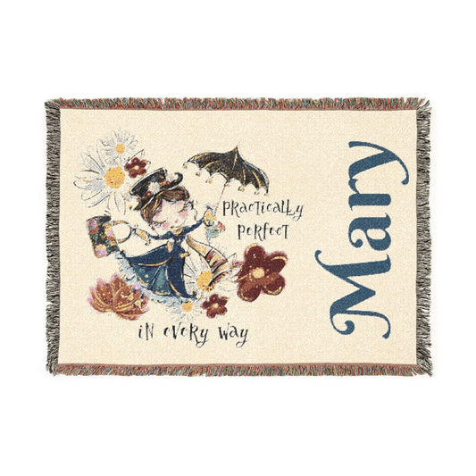 Personalized Woven Name Blanket: Practically Perfect in Every Way Cute Design