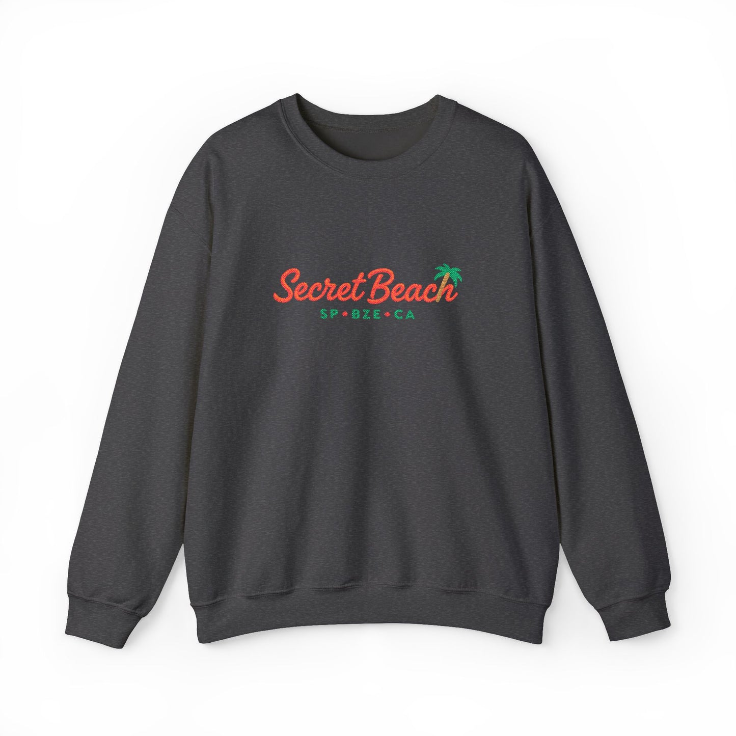 Secret Beach embroidered Crewneck Sweatshirt — Retro Palm Beach Vibes