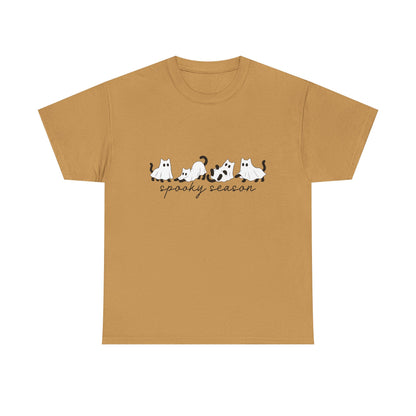 Spooky Season Cat Tee — Cute Ghost Cats "spooky season" Halloween Shirt