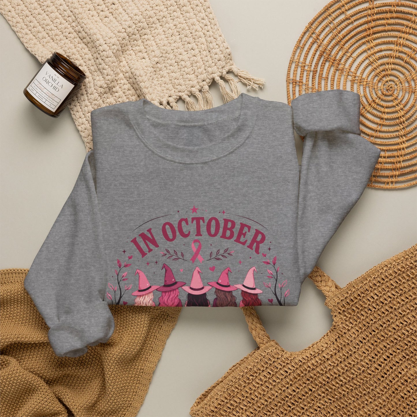 Breast Cancer Awareness Sweatshirt - "In October We Wear Pink" Crewneck
