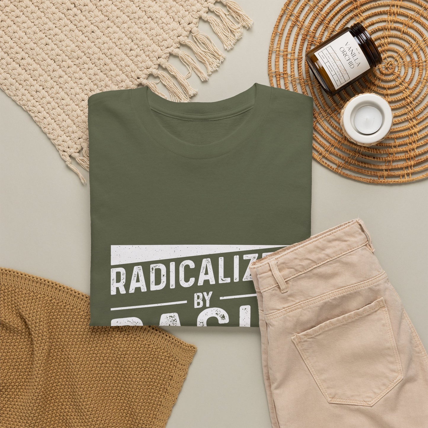 Radicalized by Basic Decency Tee — Statement Slogan Graphic Shirt
