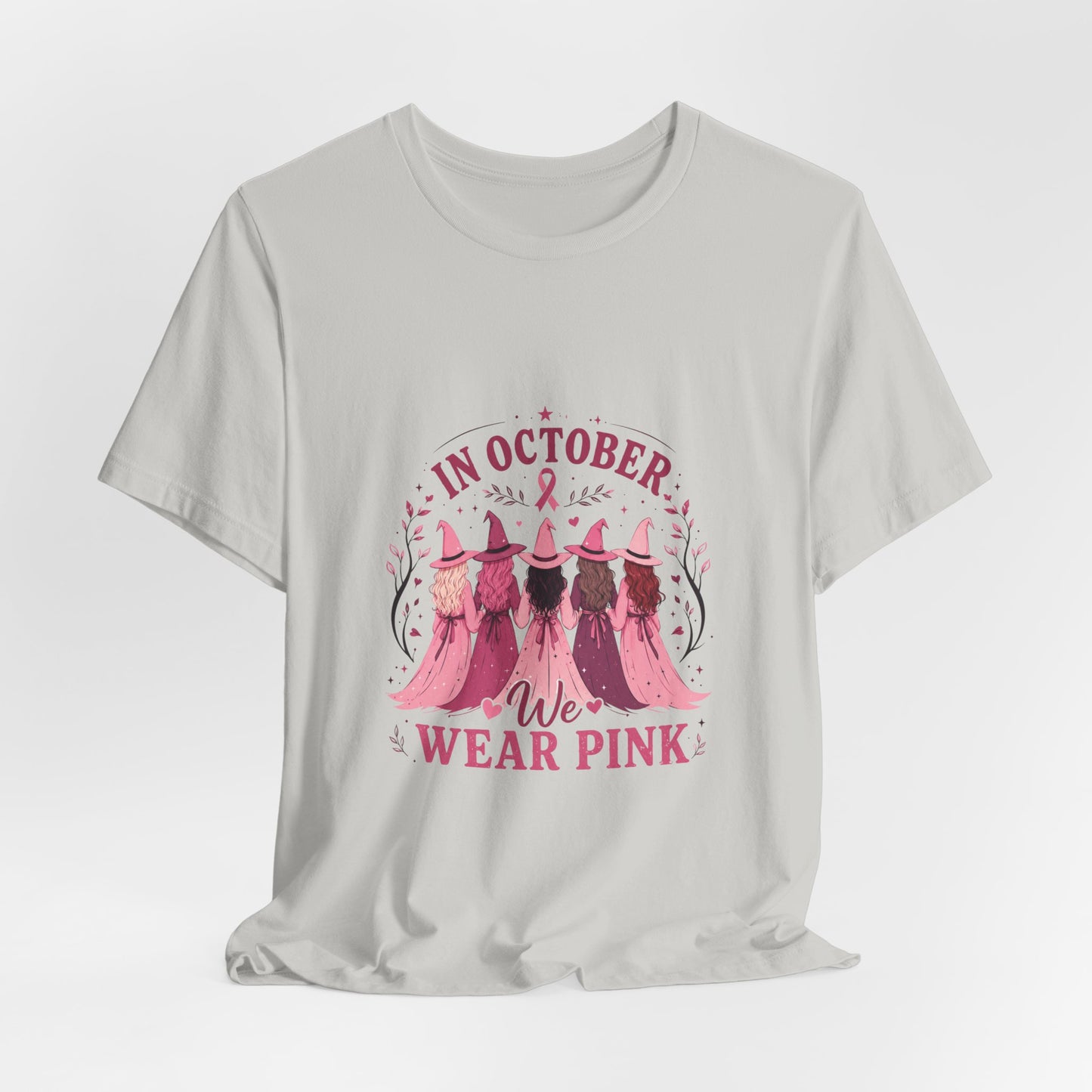 Breast Cancer Awareness Tee — "In October We Wear Pink" Short Sleeve Shirt
