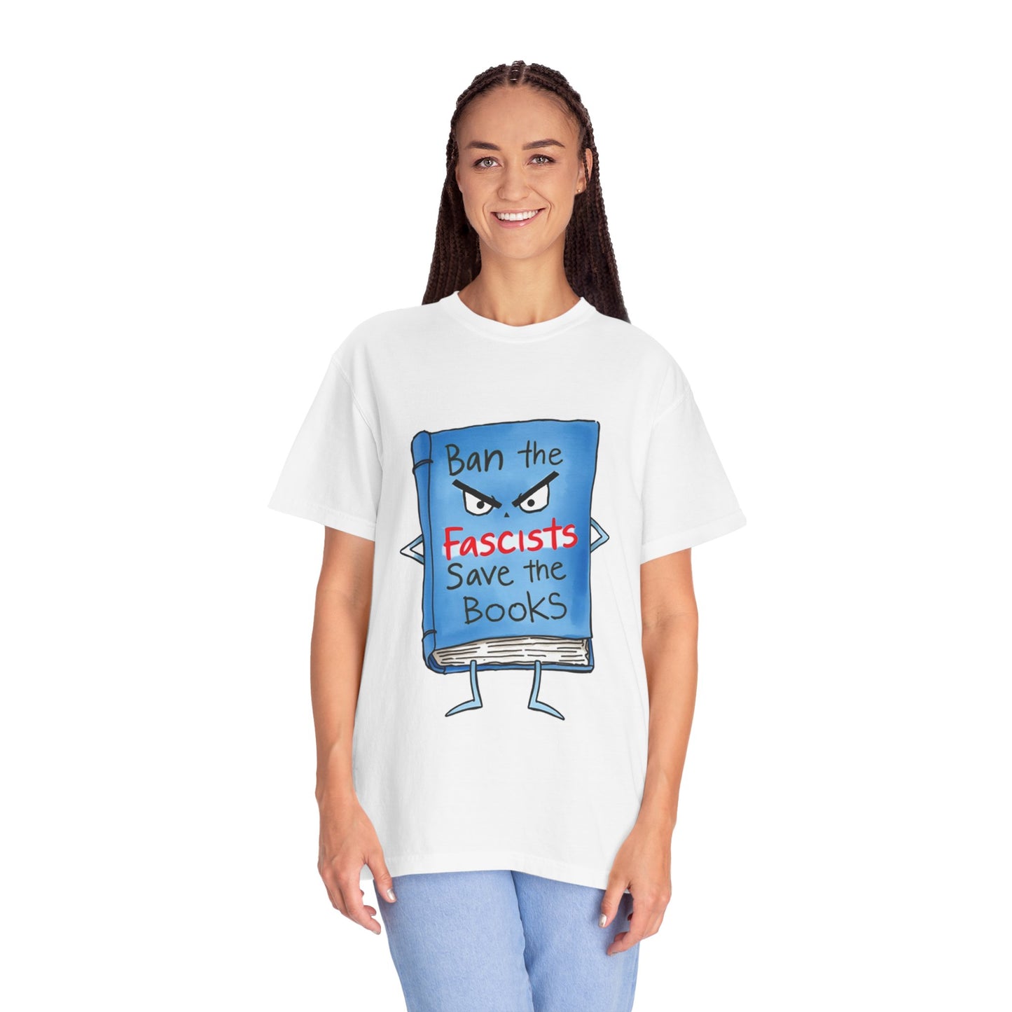 T-Shirt — "Ban the Fascists, Save the Books" Graphic Tee