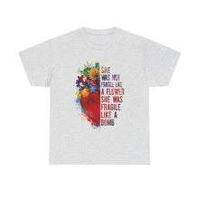 "She Was Not Fragile Like a Flower, She Was Fragile Like a Bomb" Floral Heart Graphic Tee