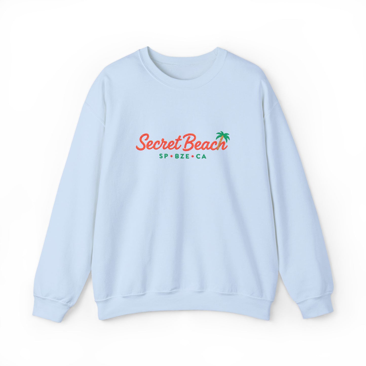 Secret Beach embroidered Crewneck Sweatshirt — Retro Palm Beach Vibes