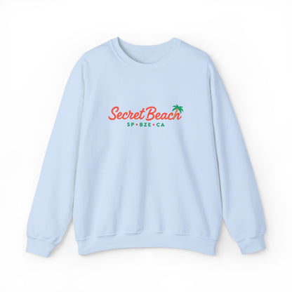Secret Beach embroidered Crewneck Sweatshirt — Retro Palm Beach Vibes