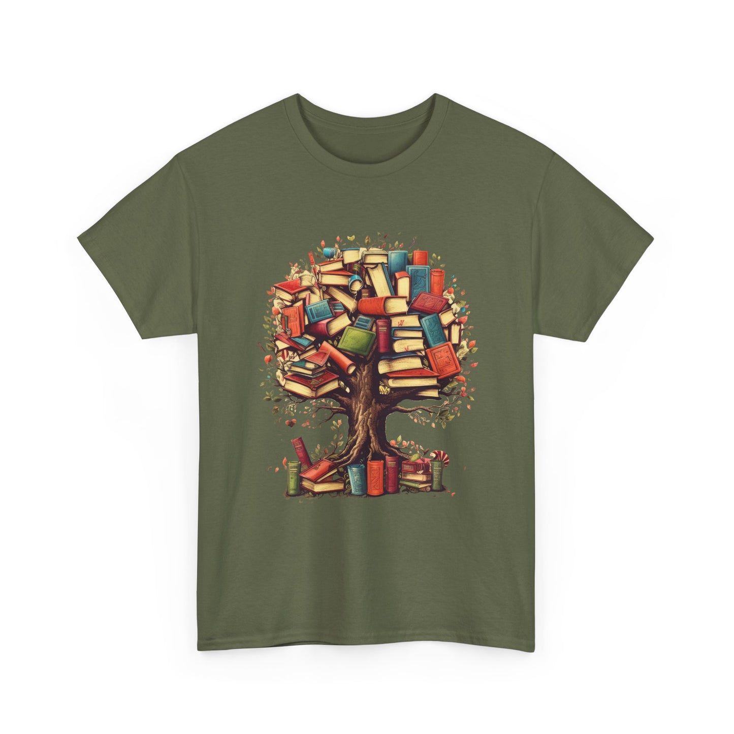 Book Tree T-Shirt – Literary Tree of Books Graphic Tee for Book Lovers