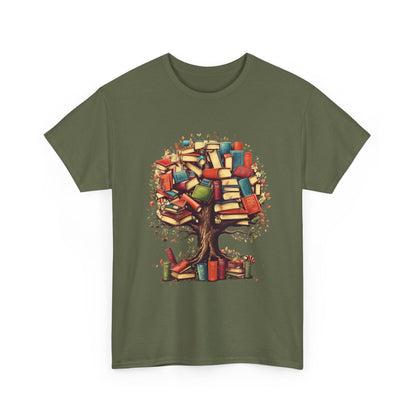 Book Tree T-Shirt – Literary Tree of Books Graphic Tee for Book Lovers