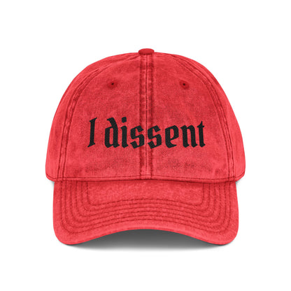Embroidered 'I Dissent' Vintage Cap