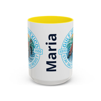 Customizable Gulf of Mexico Turtle Coffee Mug — "Stay Salty and Resist" Accent Ceramic Mug