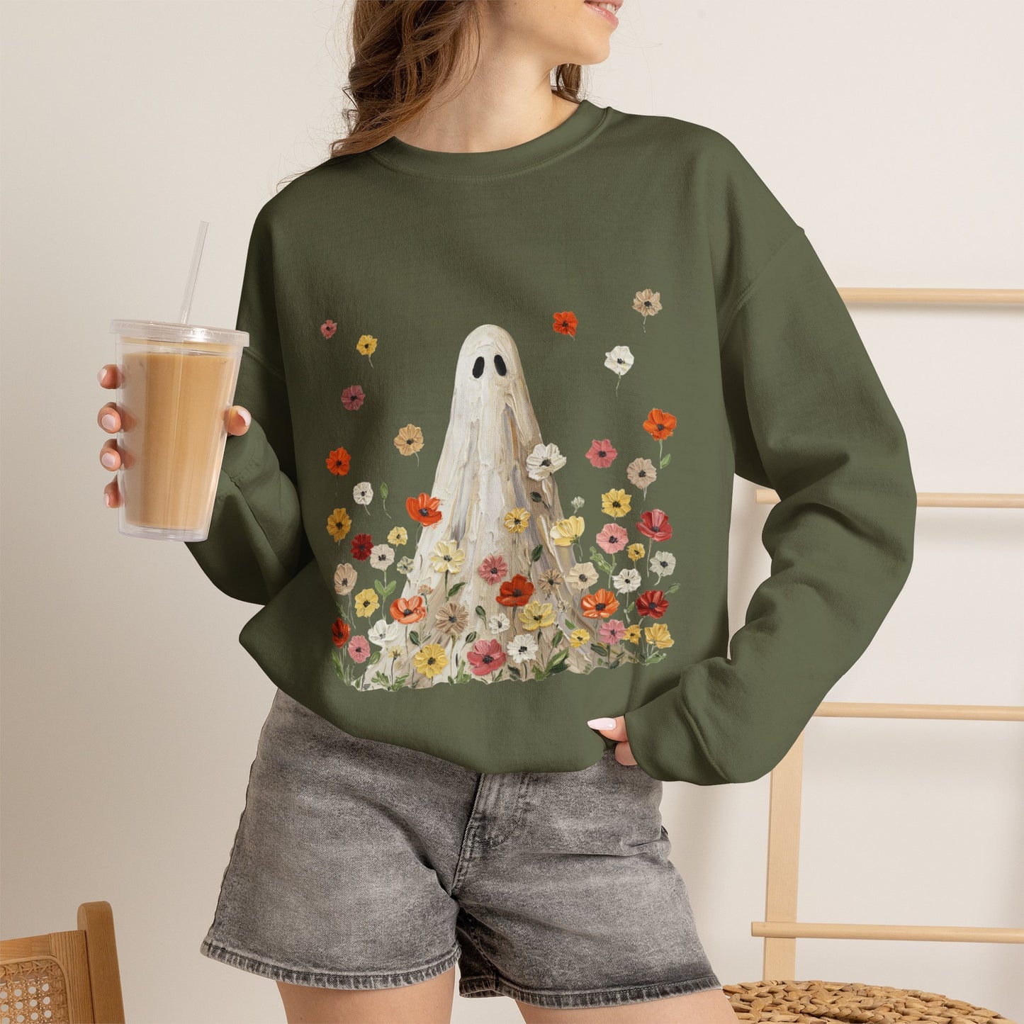 Ghost in Wildflowers Crewneck Sweatshirt